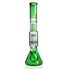 Copo verde com tigela downstem matriz estéreo gaiola perc bongs dab rig vidro tubulação de água bong reciclador plataforma de petróleo borbulhador narguilé inebriante fumar