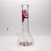 Bécher de couleur Bong en verre Spider Pipe Recycler Dab Rig 1 tige inférieure transparente 1 bol transparent