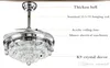 Led Crystal Chandelier Fan Işıkları Görünmez Fan Kristal Işıklar Oturma Odası Yatak Odası Restoran Modern Tavan Fan 42 İnç Remo3900232