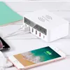 شواحن 5 منافذ شحن أجهزة الكمبيوتر الشخصي+ABS Materant Qi Charger Charger Rapid Charge 5USB MINI LED الشحن اللاسلكي للهاتف الخلوي