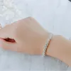 Rom Crystal Zircon Heart Armband Pärlor Tennis Armband Bangle 3 Färger Kedja Brud Armband för Kvinnor / Män Party Smycken Present Tillbehör