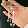 Striped pot glass bongs accessories   , Glass Smoking Pipes colorful mini multi-colors Hand Pipes Best Spoon glass Pipe