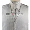 set di gilet su misura per abito formale da uomo per festa / matrimonio (gilet + cravatta ascot + fazzoletto)