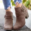 Ankle Boots Women Shoes 2019 Casual Zipper Pointed Toe Booties Buckle Strap Short Boots Women Autumn Chaussures Femme