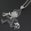 Fashion- Hop Necklace Jewelry 76cm Gold Cuban Chain Running Doll Cartoon Iced Out Pendant Necklace