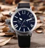 NEW Men's Mens Automatic White Dial Watches Boat Big 5cm Classic Round Black U Rubber Watch Fashion Wristwatches