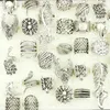 20 pièces mélange femmes Vintage bague entière Antique argent plaqué Boho gothique feuille fleur déclaration anneaux hommes bijoux 2478635