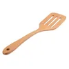 2Pcs/Set Wooden Turners Spatula Natural Beech Wood Kitchen Turner Slotted Turner Non-Stick Spatula Cooking Tools Set Wood Kitchen Utensils