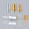 3 ml Travel Refillable Glass Parfym Bottle With UV Sprayer Cosmetic Pump Spray Atomizer Silver Black Gold Cap LX67725576675