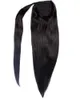 Lång hästsvansförlängning Hårstycke Riktigt hår 18 "Drawstring Multi Färger för svartvitt Kvinna Brasilianskt hår Naturligt ser avslappnat