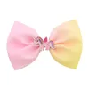 Korean Style Girl Hair Bows Acrylic Mermaid Cartoon Unicorn Ribbon Printed Colorful Boutique Bow Kids Accessories2374815