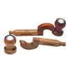 Toppuff Pipe à fumer en bois en forme de courbe créative avec bol mental utilisation portable de haute qualité pour nettoyer un accessoire de fumage élégant 2771981