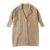 Janeluxury Brand Women's Solid Color Cot autunt Winter New Big Size Simple Tulndown Collar Cardigan肥厚したアウトウェアT190903