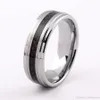 Mode argent noir tungstène anneaux pour hommes bijoux 8 MM carbure de tungstène hommes anneau de mariage bandes MR09