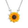 Mode femmes pull chaîne collier médaillon ouvert vous êtes mon soleil pendentif collier résine fleur fille cadeau bijoux 8168636