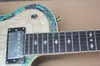 Guitarra elétrica branca personalizada de fábrica com escala de jacarandá, folheado de pérola branca, linha abalone, ferragens cromadas, oferta personalizada