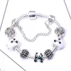 Venta al por mayor-S925 Silver Creative panda beads European Charm Bracelet Adecuado para Pandora Style child DIY Snake Bracelet Jewelry