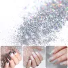 Gradient Shiny Nail Glitter Set Laser Sparkly Manicure Nail Art Chrome Pigment Silver DIY Art Decoration Kit