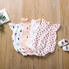 5 couleurs Nouveau-né Baby Romper Jumpsuit d'été Cerisier Cactus Imprimé Girl Girl Princess OneSies Body Vêtements