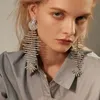 Persnality Fashion Show Earrings White Gold Plated Rhinestone Fish Boneörhängen för Girls Women Party Wedding Trevlig gåva