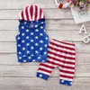 Kinder Kleidung Sets 2019 Sommer Baby Kleidung Amerikanische Flagge Stern Streifen Druck für Jungen Outfits Mode Mit Kapuze Top + Shorts Kinder Anzüge