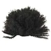 Short high shaggy messy fluffy curly afro hair puff brazilian remy pony tail hair extension 120g 14inch black hair