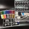 Tillfällig diamant glitter tatuering kit 24 färger pulver 4 lim stencil ihålig mall för falsk tatuering skönhet kroppsmålning konst