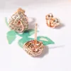 18K Rose gold Sparkling Love Knots Stud Earrings Original Box for P 925 Sterling Silver Women Girls Earring Set1223057