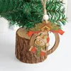 Dekoracje świąteczne Kolor Drewniane drzewo wiszące Chrismtas wisior świąteczny impreza Kerst Decoratie Natale 20211