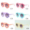 어린이 선글라스 라운드 해바라기 인쇄 태양 안경 아기 사랑스러운 안경 UVA UVB 6 색 도매