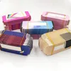 100PCS Partihandel Falsk Eyelash Lavendel Förpackning Kartong Box Rosa Anpassad Logo 3D Mink Eyelashes Holography Boxes Tom lådor