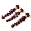 Vmea 99j Virgin Burgundy Red Bundles VMAE Eurasian Loose Wave 3 Pcs Lot Extensions de tissage de cheveux humains foncés