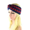 Bande de cheveux de Noël Color-block Knit Cross Wool Hair Band Ear Protectors Hand-knit Fashion Warm