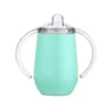 10oz Sippy Cup Stainless Steel wine glasses Double Handles Egg Cups Sucker Cup Double Wall Vacuum Insulated Flask