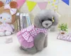 Pet Plaid princess dress Pet Dog bow Shirt Tops Summer Teddy Pet Dog Clothes Dogs Apparel drop ship