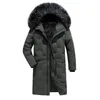 Inverno masculino com capuz parka casaco longo jaqueta de luxo casaco 2019 novo mu yuan yang marca masculina