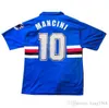 90 91 Sampdoria Mancini Ретро футбольные трикотажные изделия с коротким рукавом Винтаж 1990 1991 Вилли футбол футбол Italia Calcio Maglia CamiSeta