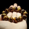 Cristal natural Tricolor Tiger Pedra de Pedra de Pedra Homens e Mulheres Mão String Hawk Bracelet com Elastic 6 a 16mm