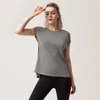 LL-60 Women Yoga Outfit Shirt Girls Short Sleeve Running T-shirt Ladies Casual Yoga Outfits Adult Sportswear Training Fitness We311p