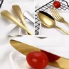 스테인레스 스틸 칼 붙이 Flatware 세트 주방 바 식기 세트 서양식 저녁 식사 Flatware 황금 칼 붙이 나이프 포크 스푼 커피 스푼 세트