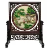 Free DHL Vintage Chinese Decorations for Home Living Room Ornaments Table Decor Handwork Silk Embroidery Patterns Wenge Frame Wedding Gift
