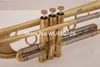 Instrumento de bronze BB Trumpet TR-305G Falling Tune Bocal Bocal Banhado A Ouro Profissional Musical com Caso, Acessórios Glover