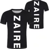 Zaire TシャツDIY無料カスタムメイドネームナンバーZAR Tシャツ国旗ZAコンゴカントリーフランス語テキストプリント服