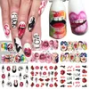 1 stks Nail Stickers Sexy Lippen Cool Meisje Water Decals Wraps Cartoon Sliders voor Nail Decoratie Manicure Kleurrijke Tip