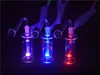 Bangs en verre à LED Pipe à eau Durable dab Oil Rigs Inline Perc Bubblers Fumer des narguilés avec des tuyaux de brûleur à mazout en verre de 10 mm