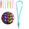 Lighting Lanyards LED Colorful Nylon Lanyards for Word Card Keychain Phone Outdoor Safety Warning Straps 7 Color HHA1085