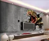 Custom Wallpaper 3d 3D Brick Wall Residual Wall Jurassic Dinosaur Living Room Bedroom Background Wall Decoration Wallpaper
