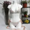 2018 Kvinnor Badkläder Twopiece Suit Sexig paljett Lace Sexig Bikini Fashion Split Women badkläder Nej stålstöd Bröst Pad Support W4853275