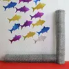 10 pz/lotto Sfondo di Nozze Laser PVC Paillettes Pesce Design di Nozze Hotel Layout di Scena Fai da Te Vacanze di Natale Festa Hawaii Decorazione