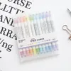 12pcs/set Mildliner Highlighter Penステーショナリーミルクライナーダブルヘッド蛍光マーカーペン12色マークかわいい韓国